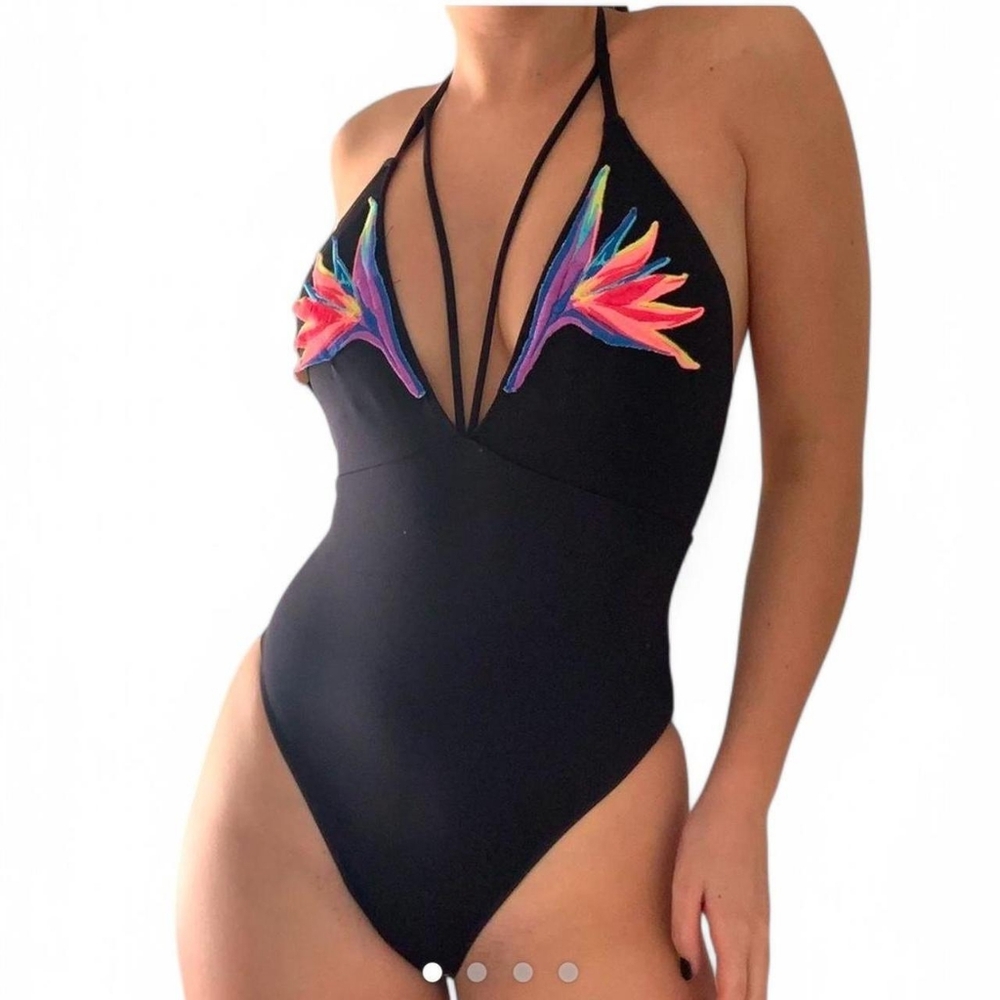VS PINK Strappy Plunge 1-Pc. Swimsuit - Picture 2 of 10